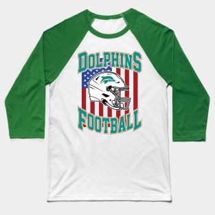 Retro Dolphins Football Baseball T-Shirt